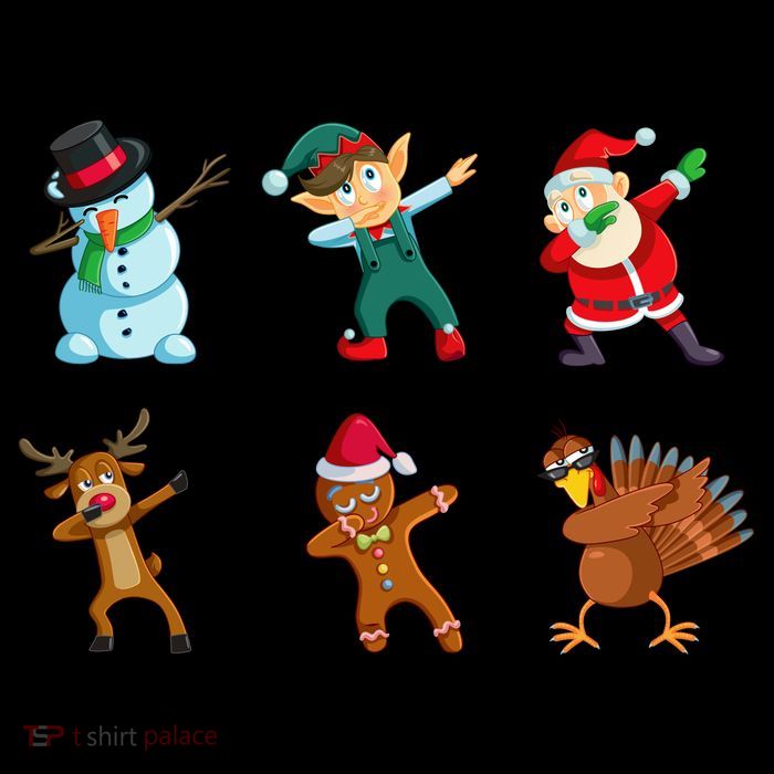 Dabbing Christmas Characters Poster