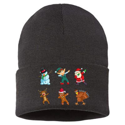 Dabbing Christmas Characters Sustainable Knit Beanie