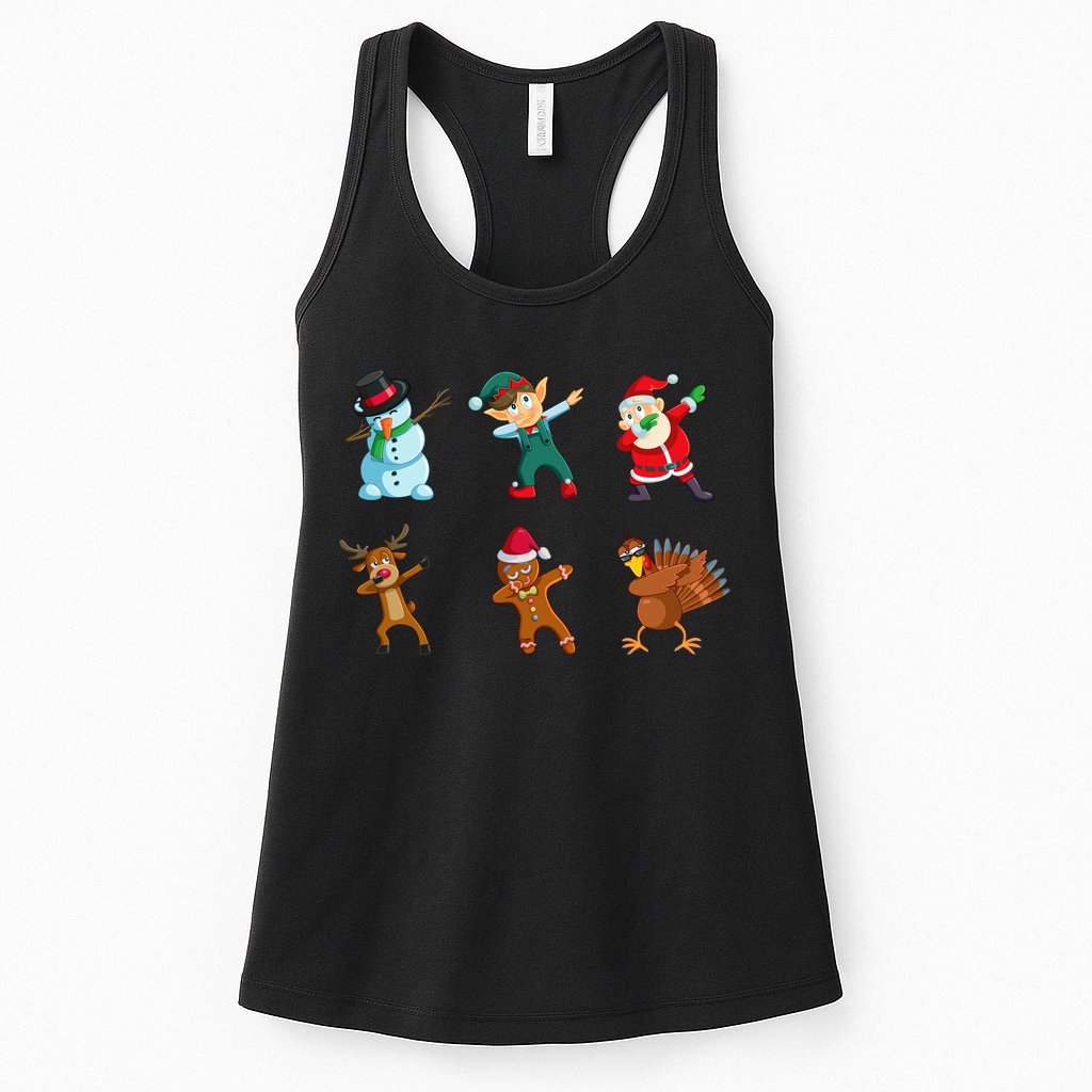 Dabbing Christmas Characters Womens Tank Top