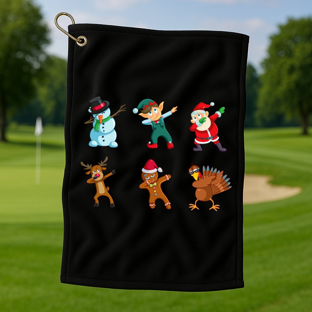 Dabbing Christmas Characters Golf Towel