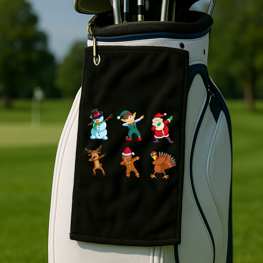 Dabbing Christmas Characters Golf Towel
