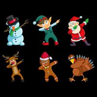 Dabbing Christmas Characters Women's Crop Top Tee