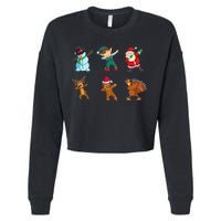 Dabbing Christmas Characters Cropped Pullover Crew