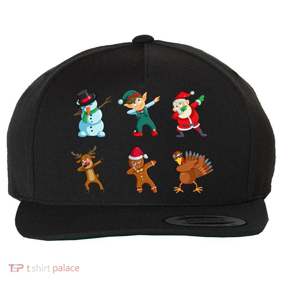 Dabbing Christmas Characters Wool Snapback Cap