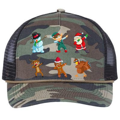 Dabbing Christmas Characters Retro Rope Trucker Hat Cap