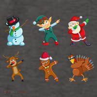 Dabbing Christmas Characters Vector Backpack