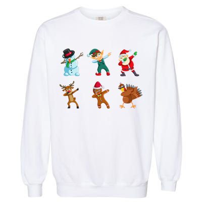 Dabbing Christmas Characters Garment-Dyed Sweatshirt