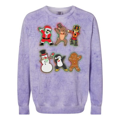 Dabbing Christmas Characters Santa Dab Colorblast Crewneck Sweatshirt