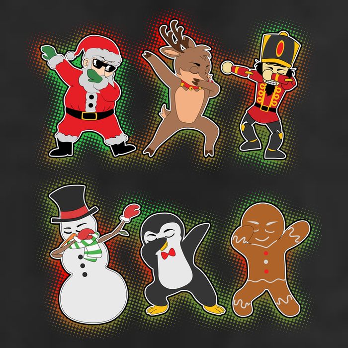 Dabbing Christmas Characters Santa Dab 7 Panel Mesh Trucker Snapback Hat