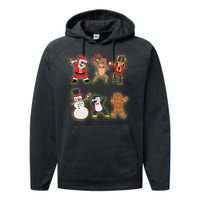 Dabbing Christmas Characters Santa Dab Performance Fleece Hoodie