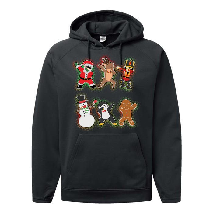 Dabbing Christmas Characters Santa Dab Performance Fleece Hoodie