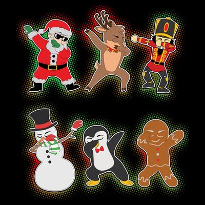 Dabbing Christmas Characters Santa Dab T-Shirt
