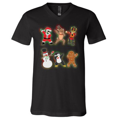 Dabbing Christmas Characters Santa Dab V-Neck T-Shirt