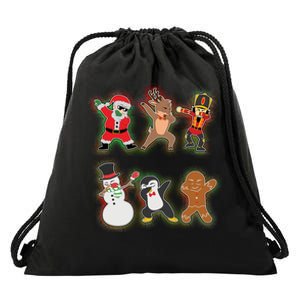 Dabbing Christmas Characters Santa Dab Drawstring Bag