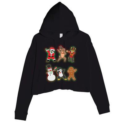 Dabbing Christmas Characters Santa Dab Crop Fleece Hoodie