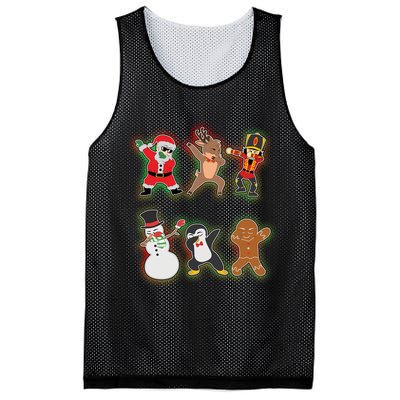 Dabbing Christmas Characters Santa Dab Mesh Reversible Basketball Jersey Tank
