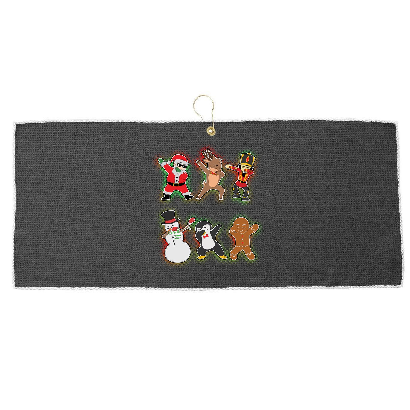 Dabbing Christmas Characters Santa Dab Large Microfiber Waffle Golf Towel