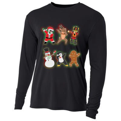 Dabbing Christmas Characters Santa Dab Cooling Performance Long Sleeve Crew