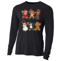 Dabbing Christmas Characters Santa Dab Cooling Performance Long Sleeve Crew