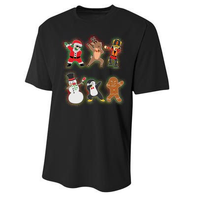 Dabbing Christmas Characters Santa Dab Performance Sprint T-Shirt