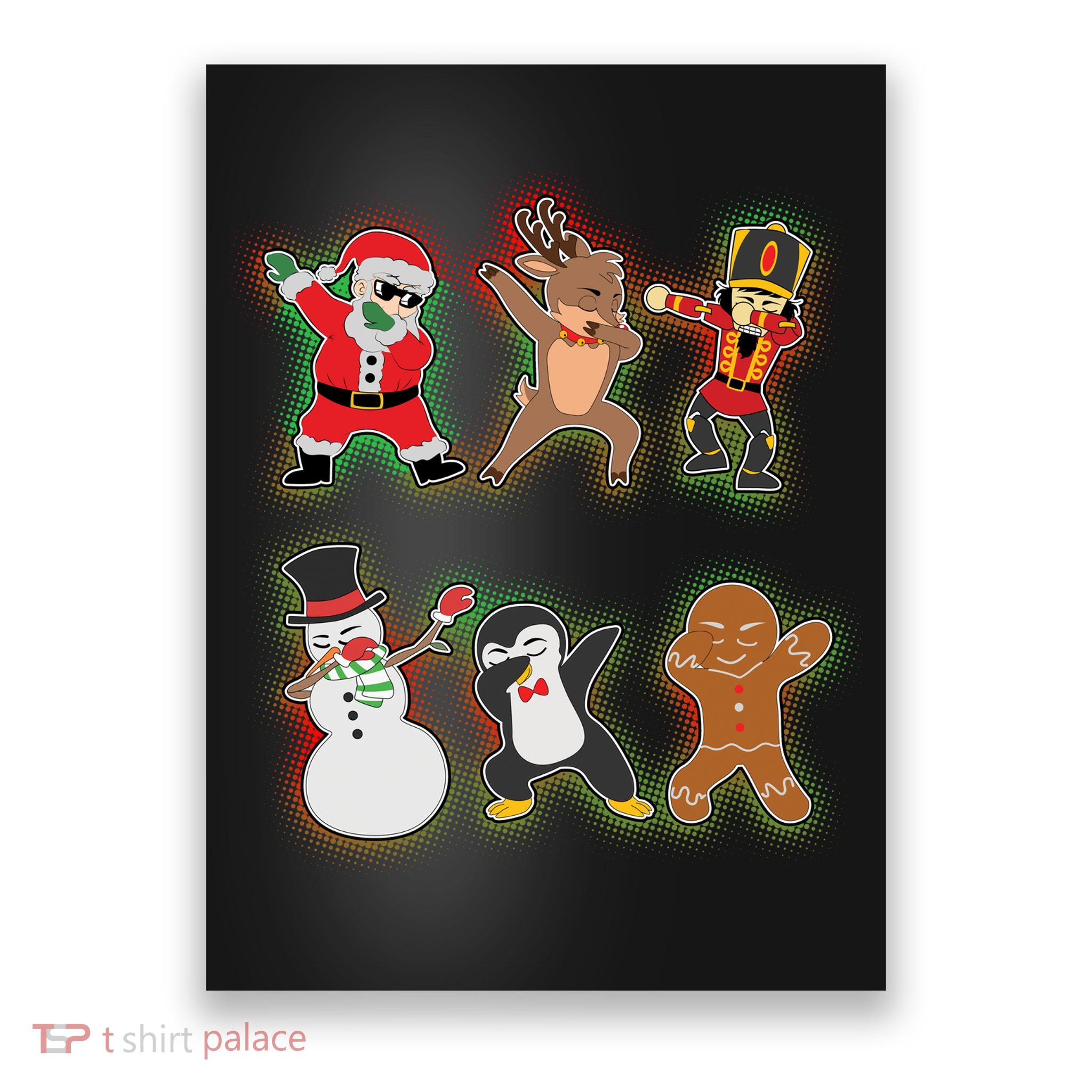 Dabbing Christmas Characters Santa Dab Poster