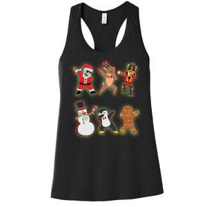 Dabbing Christmas Characters Santa Dab Women's Racerback Tank