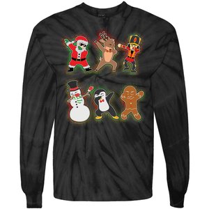 Dabbing Christmas Characters Santa Dab Tie-Dye Long Sleeve Shirt