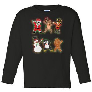 Dabbing Christmas Characters Santa Dab Toddler Long Sleeve Shirt