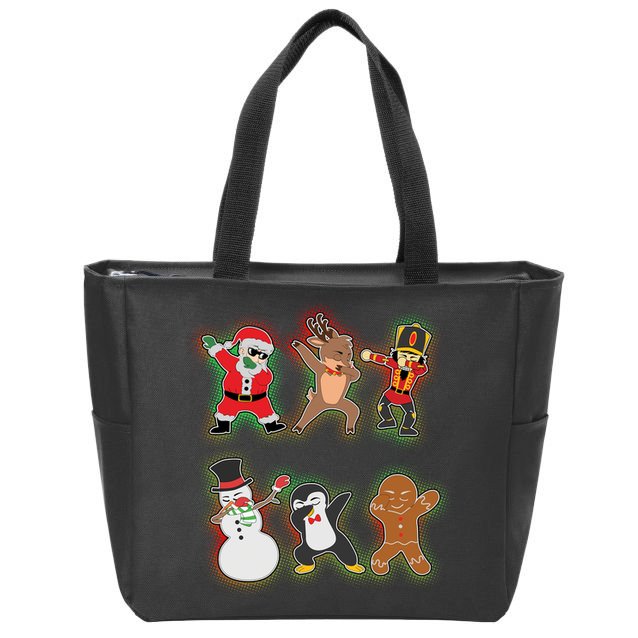 Dabbing Christmas Characters Santa Dab Zip Tote Bag