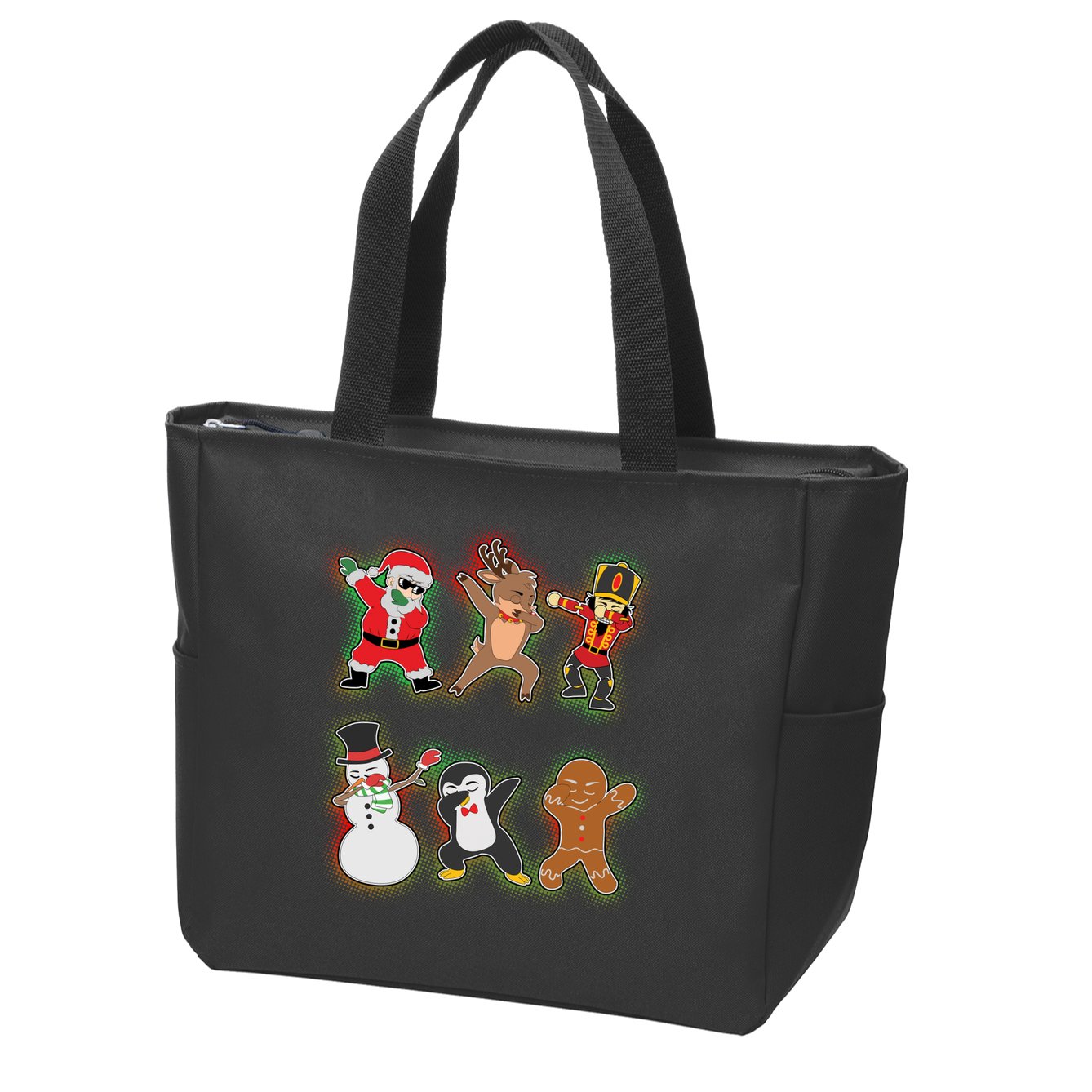 Dabbing Christmas Characters Santa Dab Zip Tote Bag