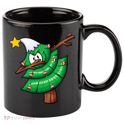 Dabbing Christmas Tree 11oz C Handle Ceramic Mug