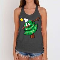 Dabbing Christmas Tree Women's Knotted Racerback Tank