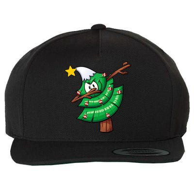 Dabbing Christmas Tree Wool Snapback Cap