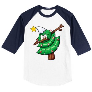 Dabbing Christmas Tree Baseball Sleeve Shirt