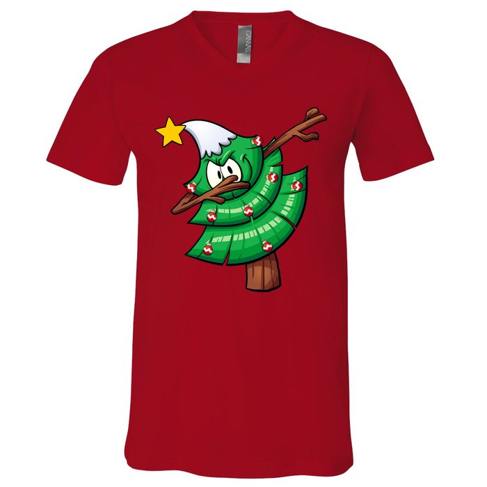 Dabbing Christmas Tree V-Neck T-Shirt