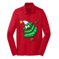 Dabbing Christmas Tree Silk Touch Performance Long Sleeve Polo