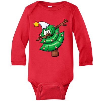 Dabbing Christmas Tree Baby Long Sleeve Bodysuit