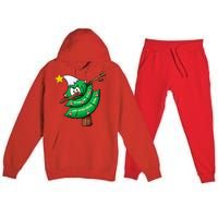 Dabbing Christmas Tree Premium Hooded Sweatsuit Set