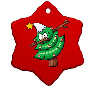 Dabbing Christmas Tree Ceramic Star Ornament