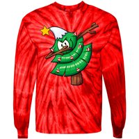 Dabbing Christmas Tree Tie-Dye Long Sleeve Shirt