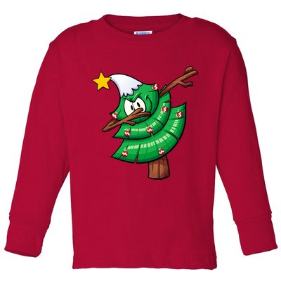 Dabbing Christmas Tree Toddler Long Sleeve Shirt