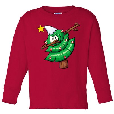 Dabbing Christmas Tree Toddler Long Sleeve Shirt