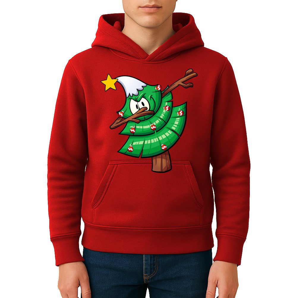 Dabbing Christmas Tree Kids Hoodie
