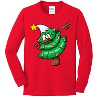 Dabbing Christmas Tree Kids Long Sleeve Shirt