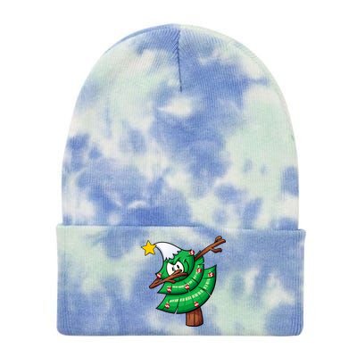 Dabbing Christmas Tree Tie Dye 12in Knit Beanie