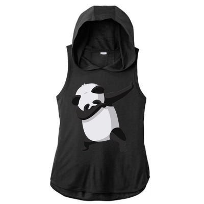 Dabbing Dab Panda Ladies PosiCharge Tri-Blend Wicking Draft Hoodie Tank