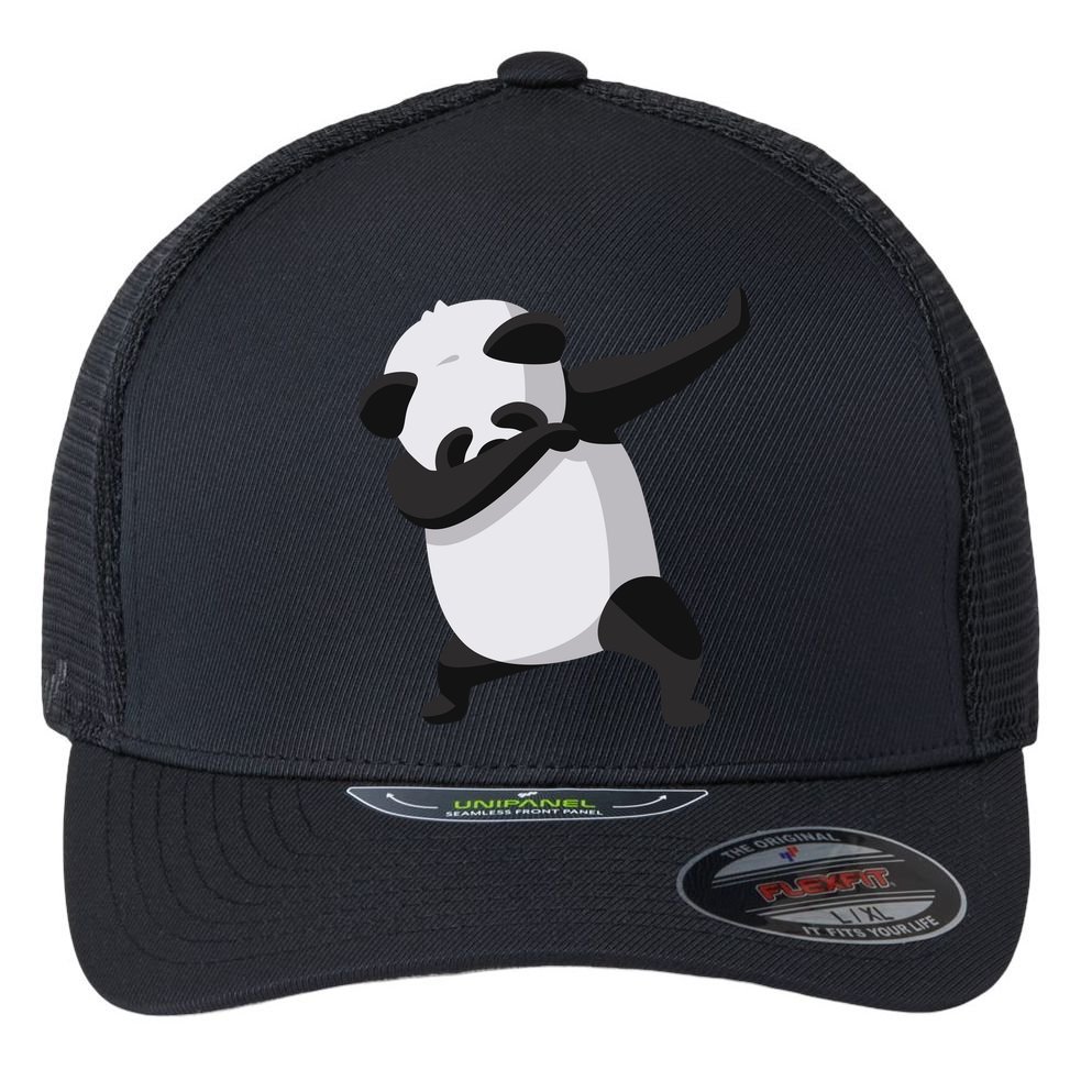 Dabbing Dab Panda Flexfit Unipanel Trucker Cap