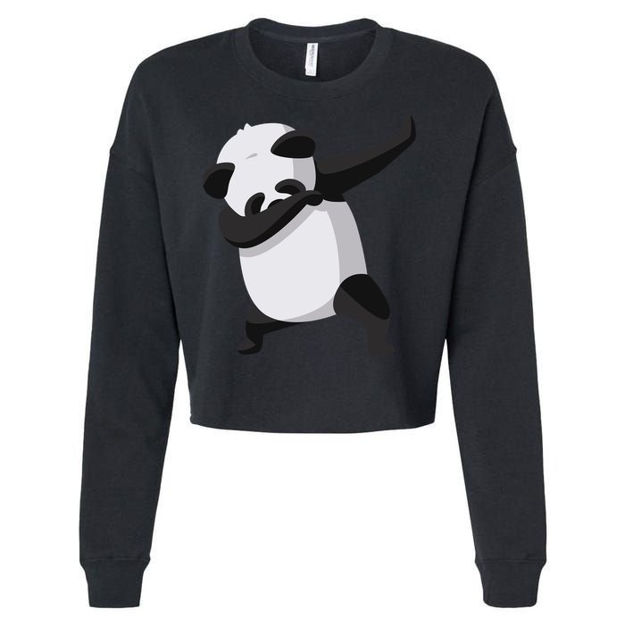 Dabbing Dab Panda Cropped Pullover Crew
