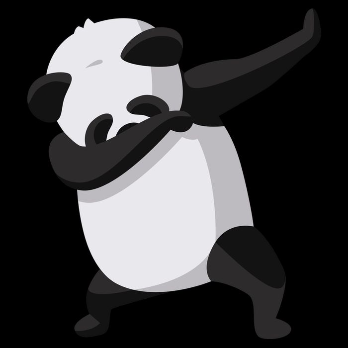 Dabbing Dab Panda Cropped Pullover Crew