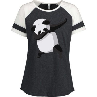 Dabbing Dab Panda Enza Ladies Jersey Colorblock Tee